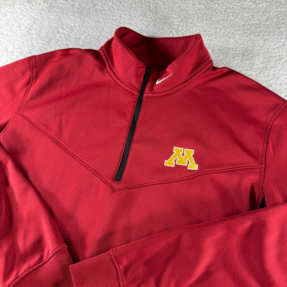 Nike Golf‎ Minnesota Golden Gophers Therma-FIT 1/4 Zip Sweatshirt Men's L Red